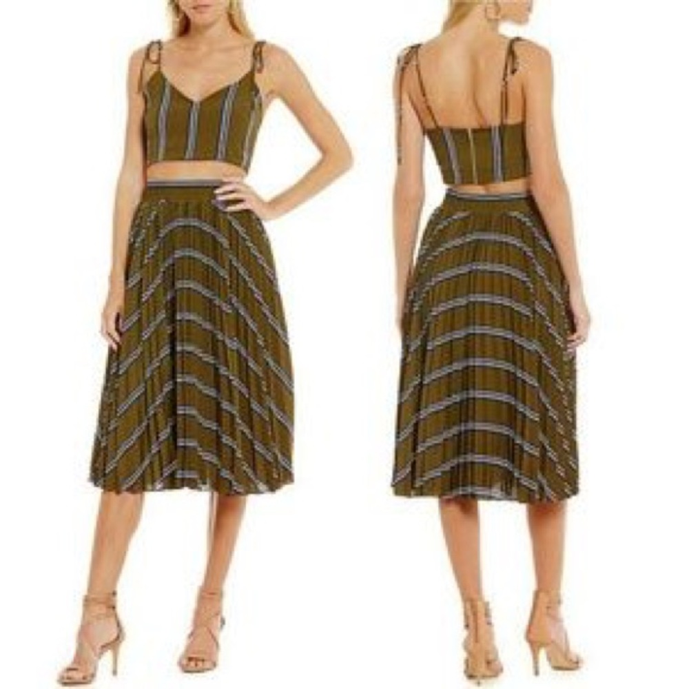 Striped Brown and Blue Women's Dress